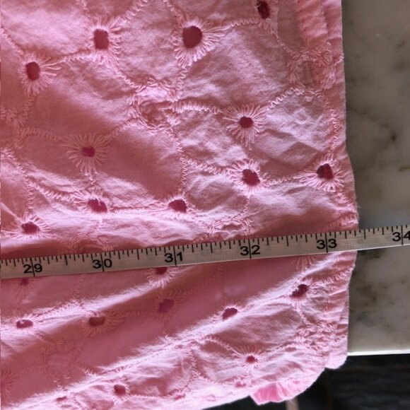 CROWN & IVY Pink Eyelet Tiered Baby Doll 3/4 Sleeve Dress Medium - Picture 15 of 16